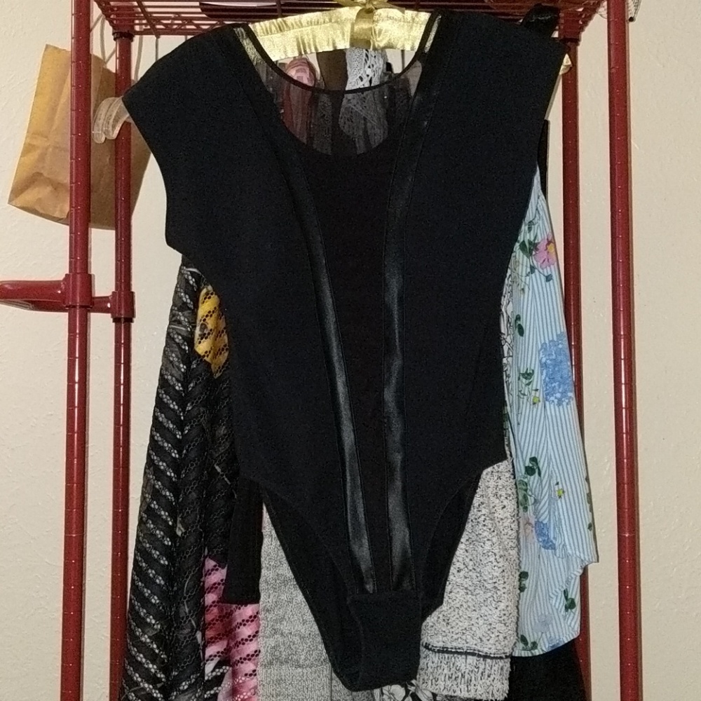 American Apparel Sexy Black Onesie Top